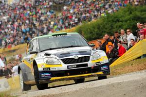 New Zealanders Hayden Paddon and John Kennard hold a strong third place in the WRC2 category at Rally Germany